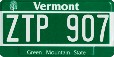 VT license plate ZTP907
