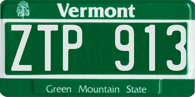VT license plate ZTP913