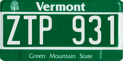 VT license plate ZTP931