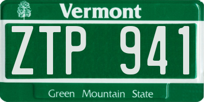 VT license plate ZTP941