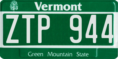 VT license plate ZTP944