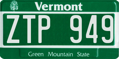 VT license plate ZTP949