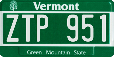 VT license plate ZTP951