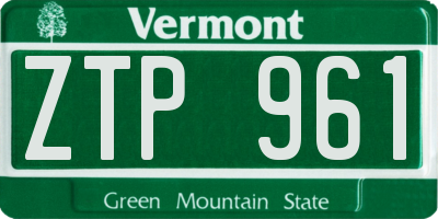 VT license plate ZTP961