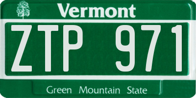 VT license plate ZTP971