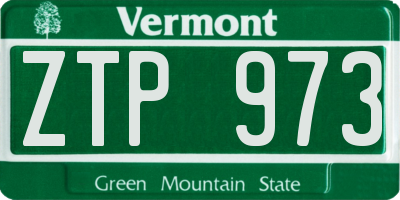 VT license plate ZTP973