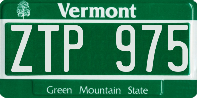 VT license plate ZTP975