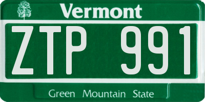 VT license plate ZTP991