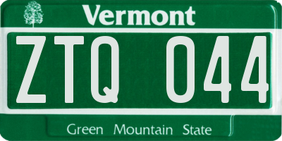 VT license plate ZTQ044