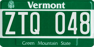 VT license plate ZTQ048