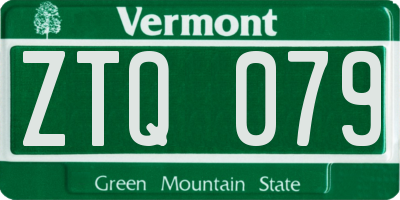 VT license plate ZTQ079