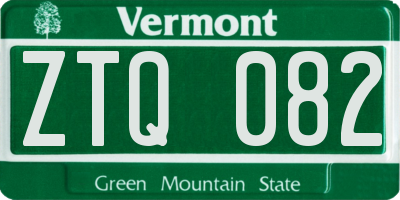 VT license plate ZTQ082