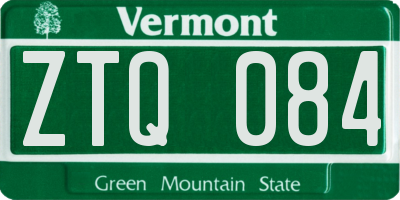 VT license plate ZTQ084