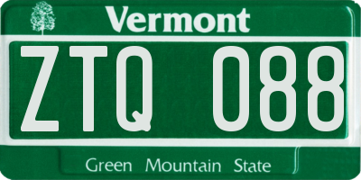 VT license plate ZTQ088