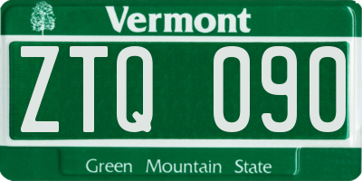 VT license plate ZTQ090