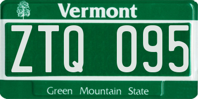 VT license plate ZTQ095