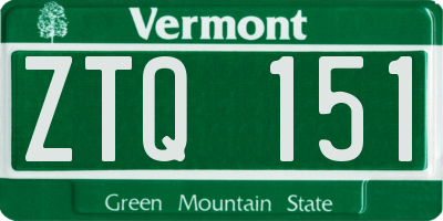 VT license plate ZTQ151
