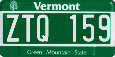 VT license plate ZTQ159