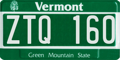 VT license plate ZTQ160