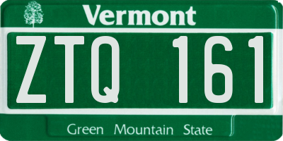 VT license plate ZTQ161