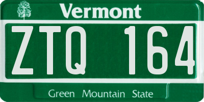 VT license plate ZTQ164