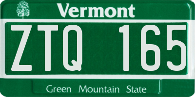 VT license plate ZTQ165