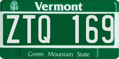 VT license plate ZTQ169