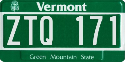 VT license plate ZTQ171