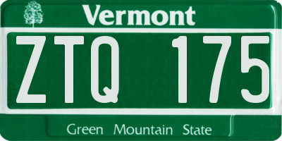 VT license plate ZTQ175