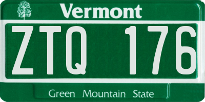 VT license plate ZTQ176