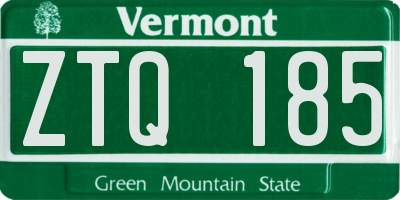 VT license plate ZTQ185
