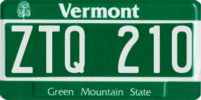 VT license plate ZTQ210