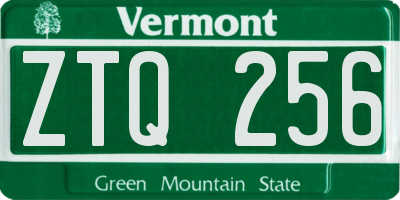 VT license plate ZTQ256