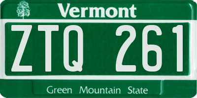VT license plate ZTQ261