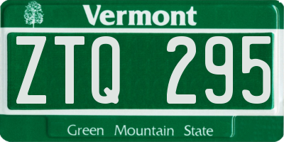 VT license plate ZTQ295