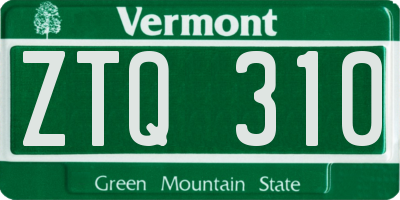 VT license plate ZTQ310