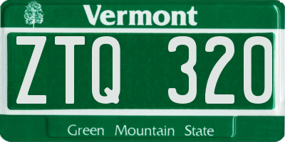 VT license plate ZTQ320