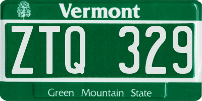 VT license plate ZTQ329