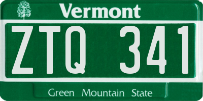 VT license plate ZTQ341
