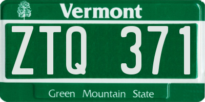 VT license plate ZTQ371