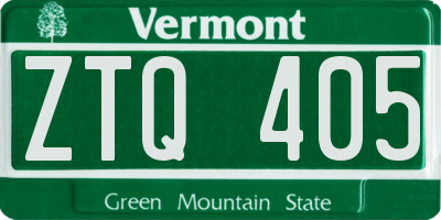 VT license plate ZTQ405