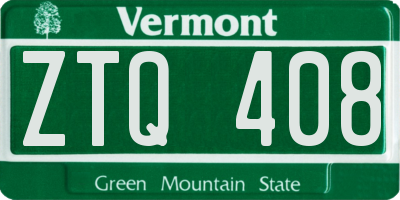 VT license plate ZTQ408