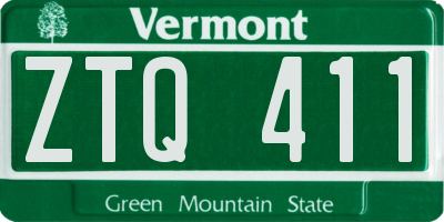 VT license plate ZTQ411