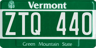 VT license plate ZTQ440