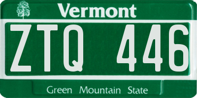 VT license plate ZTQ446