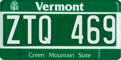 VT license plate ZTQ469