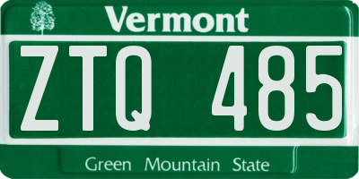 VT license plate ZTQ485