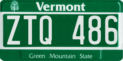 VT license plate ZTQ486