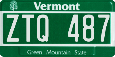 VT license plate ZTQ487