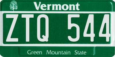 VT license plate ZTQ544